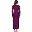 Folk flowers print Floral pattern Ethnic art Long Sleeve Velour Longline Maxi Dress View4