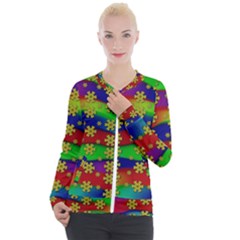 Blooming Stars On The Rainbow So Rare Casual Zip Up Jacket by pepitasart