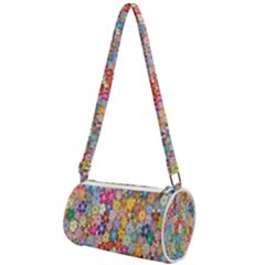 Floral Flowers Mini Cylinder Bag by artworkshop