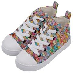 Floral Flowers Kids  Mid-top Canvas Sneakers by artworkshop