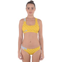 Hexagons Yellow Honeycomb Hive Bee Hive Pattern Cross Back Hipster Bikini Set by artworkshop