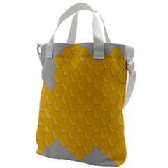 Hexagons Yellow Honeycomb Hive Bee Hive Pattern Canvas Messenger Bag by artworkshop