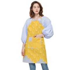 Hexagons Yellow Honeycomb Hive Bee Hive Pattern Pocket Apron by artworkshop