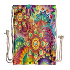 Mandalas Colorful Abstract Ornamental Drawstring Bag (large) by artworkshop