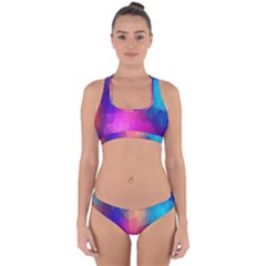 Triangles Polygon Color Cross Back Hipster Bikini Set by artworkshop