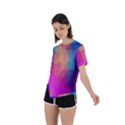 Triangles Polygon Color Asymmetrical Short Sleeve Sports Tee View2