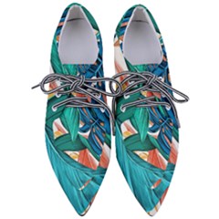 Leaves Tropical Exotic Pointed Oxford Shoes by artworkshop