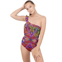 Super Shapes Frilly One Shoulder Swimsuit