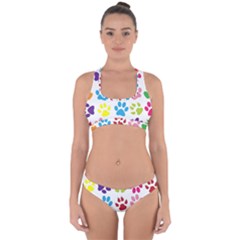 Paw Print Cross Back Hipster Bikini Set