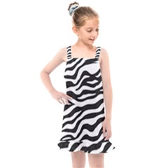 Tiger White-black 003 Jpg Kids  Overall Dress