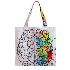 Brain-mind-psychology-idea-drawing Zipper Grocery Tote Bag by Jancukart