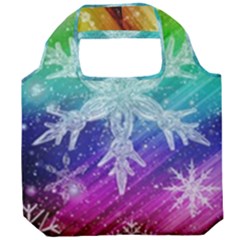 Christmas-snowflake-background Foldable Grocery Recycle Bag by Jancukart