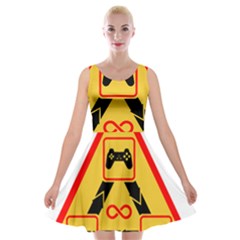 Gamer-geek-video-game-sign-fan Velvet Skater Dress by Jancukart