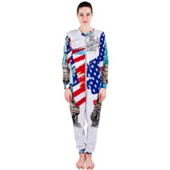 Statue Of Liberty Independence Day Poster Art Onepiece Jumpsuit (ladies) by Jancukart