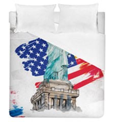 Statue Of Liberty Independence Day Poster Art Duvet Cover (queen Size) by Jancukart