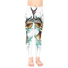 Deer-unicorn-tattoo-drawing-vector-watercolor Kids  Leggings by Jancukart