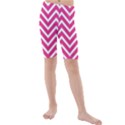 Chevrons - Pink Kids  Mid Length Swim Shorts View1