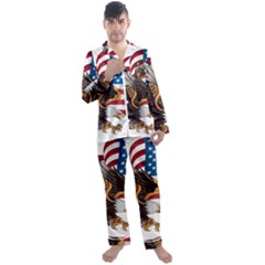 American-eagle- Clip-art Men s Long Sleeve Satin Pajamas Set by Jancukart