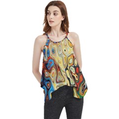 Colorful Structure Flowy Camisole Tank Top