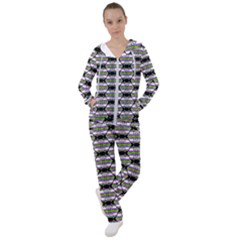 Hackers Town Void Mantis Hexagon Agender Nine 9 Stripe Pride Flag Women s Tracksuit by WetdryvacsLair