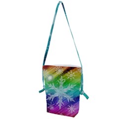 Christmas-snowflake-background Folding Shoulder Bag by Jancukart