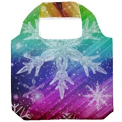 Christmas-snowflake-background Foldable Grocery Recycle Bag by Jancukart