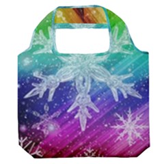 Christmas-snowflake-background Premium Foldable Grocery Recycle Bag by Jancukart