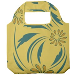 Folk Flowers Print Floral Pattern Ethnic Art Foldable Grocery Recycle Bag by Eskimos