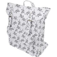 Robot Dog Drawing Motif Pattern Buckle Up Backpack by dflcprintsclothing