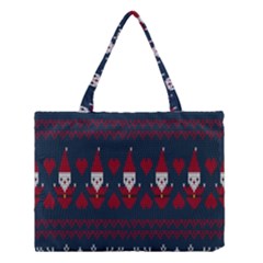 Christmas-seamless-knitted-pattern-background 005 Medium Tote Bag