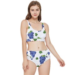 Grape-bunch-seamless-pattern-white-background-with-leaves Frilly Bikini Set