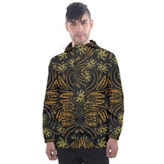 Folk Flowers Print Floral Pattern Ethnic Art Men s Front Pocket Pullover Windbreaker by Eskimos