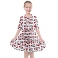 Spanish Love Phrase Motif Pattern Kids  All Frills Chiffon Dress by dflcprintsclothing