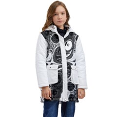 Im Fourth Dimension Black White 4 Kid s Hooded Longline Puffer Jacket by imanmulyana