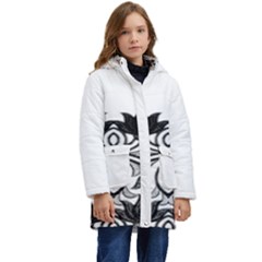 Im Fourth Dimension Black White 6 Kid s Hooded Longline Puffer Jacket by imanmulyana