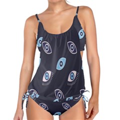 Eyes Evil Eye Blue Pattern Design Tankini Set by artworkshop