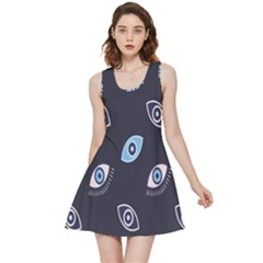 Eyes Evil Eye Blue Pattern Design Inside Out Reversible Sleeveless Dress