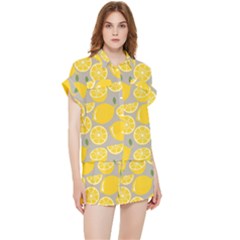 Lemon Pattern Chiffon Lounge Set by artworkshop