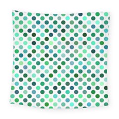 Polka-dot-green Square Tapestry (large)