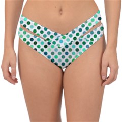 Polka-dot-green Double Strap Halter Bikini Bottom