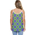 Polka-dots-green-blue Casual Spaghetti Strap Chiffon Top View4