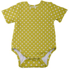 Polka-dots-yellow Baby Short Sleeve Onesie Bodysuit