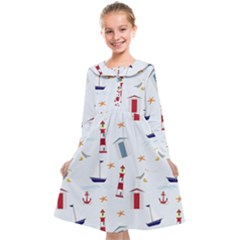 Nautical-ilustrasi Kids  Midi Sailor Dress