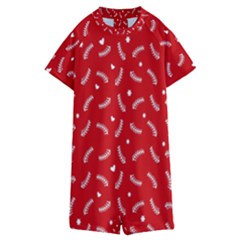 Christmas Pattern,love Red Kids  Boyleg Half Suit Swimwear