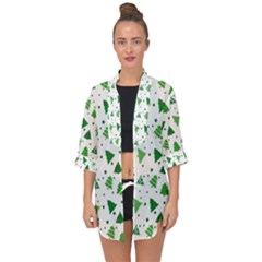 Christmas-trees Open Front Chiffon Kimono