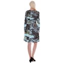 Abstract Painting Black Long Sleeve Velvet Front Wrap Dress View2