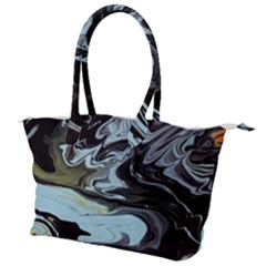 Abstract Painting Black Canvas Shoulder Bag by nateshop