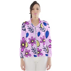 Flowers Purple Women s Windbreaker by nateshop