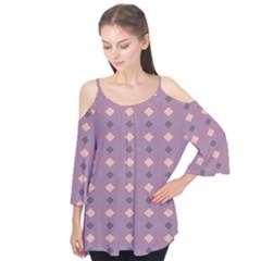 Pattern-puple Box Flutter Tees