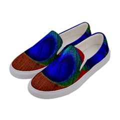 Peacock Plumage Fearher Bird Pattern Women s Canvas Slip Ons by Sapixe